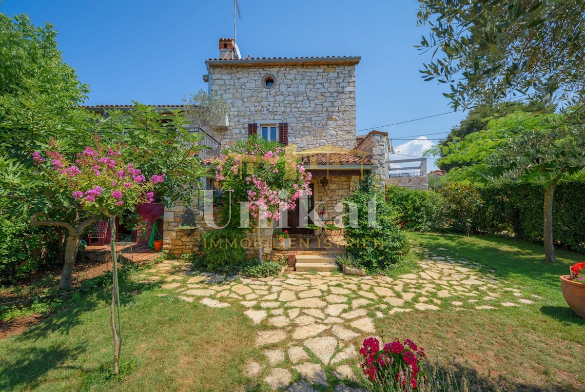 Zwei Reihen-Steinhäuser mit Pool